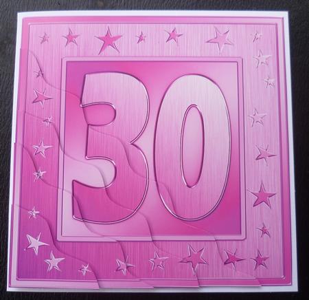 30th Bright Metallic Age Wavy Corner Side Stacker Topper by Charlie Angel