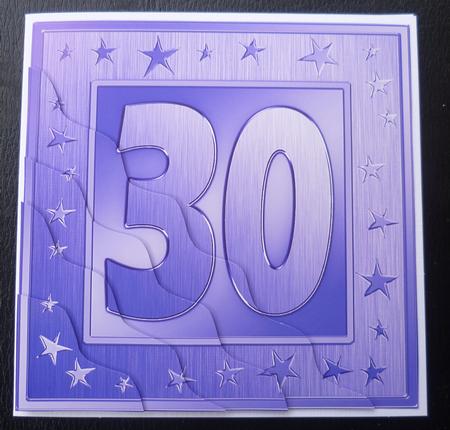 30th Bright Metallic Age Wavy Corner Side Stacker Topper by Charlie Angel