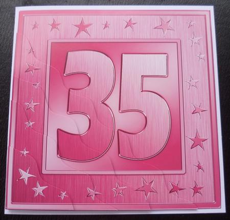35th Bright Metallic Age Wavy Corner Side Stacker Topper by Charlie Angel