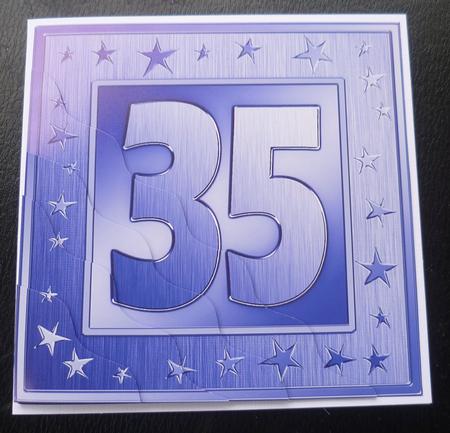 35th Bright Metallic Age Wavy Corner Side Stacker Topper by Charlie Angel
