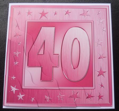 40th Bright Metallic Age Wavy Corner Side Stacker Topper by Charlie Angel