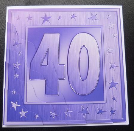 40th Bright Metallic Age Wavy Corner Side Stacker Topper by Charlie Angel