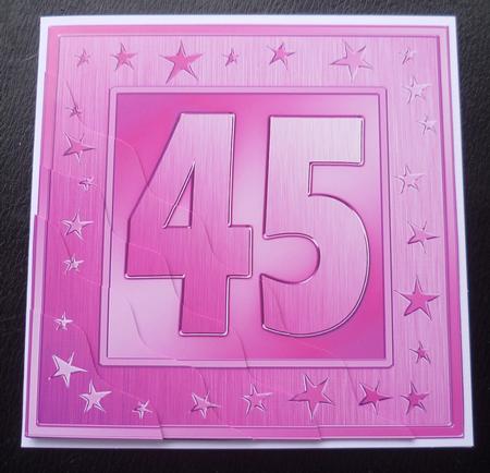 45th Bright Metallic Age Wavy Corner Side Stacker Topper by Charlie Angel