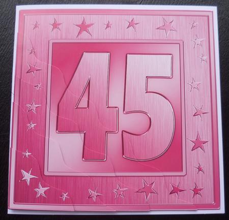 45th Bright Metallic Age Wavy Corner Side Stacker Topper by Charlie Angel
