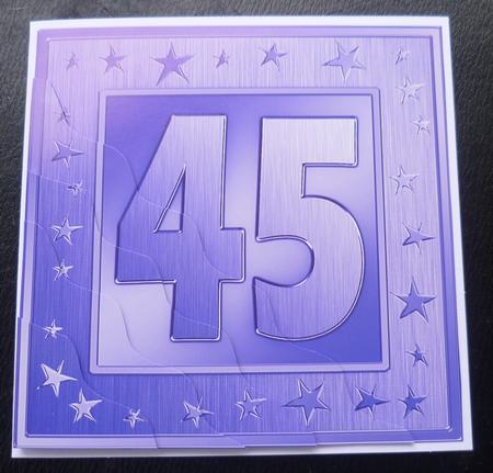 45th Bright Metallic Age Wavy Corner Side Stacker Topper by Charlie Angel