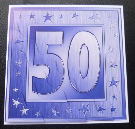 50th Bright Metallic Age Wavy Corner Side Stacker Topper by Charlie Angel