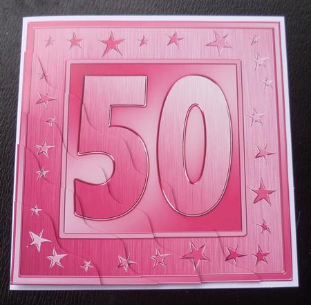 50th Bright Metallic Age Wavy Corner Side Stacker Topper by Charlie Angel
