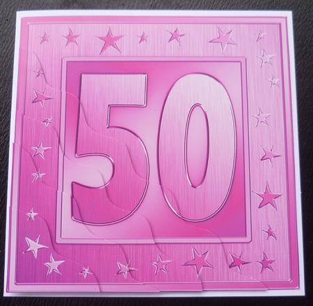 50th Bright Metallic Age Wavy Corner Side Stacker Topper by Charlie Angel