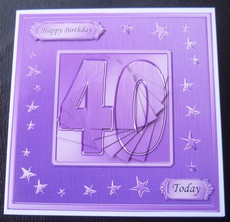 40th Bright Metallic Age Quick Card with Twisted Pyramage by Charlie Angel