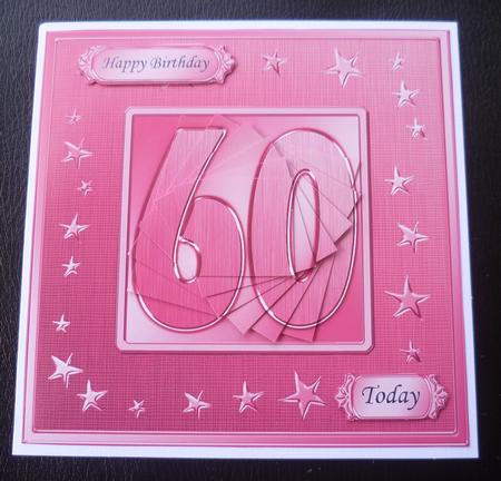 60th Bright Metallic Age Quick Card with Twisted Pyramage by Charlie Angel