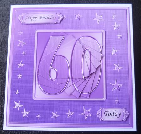 60th Bright Metallic Age Quick Card with Twisted Pyramage by Charlie Angel