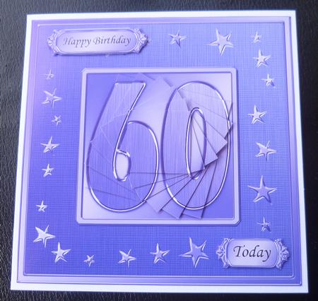 60th Bright Metallic Age Quick Card with Twisted Pyramage by Charlie Angel