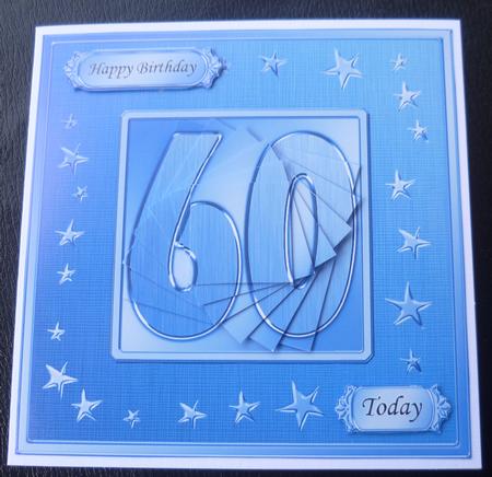 60th Bright Metallic Age Quick Card with Twisted Pyramage by Charlie Angel