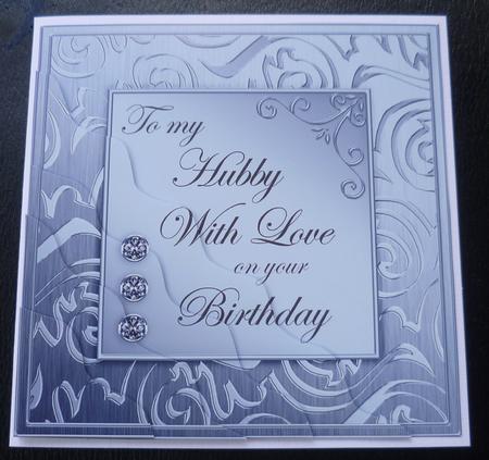 Elegant Metallic Birthday My Hubby Wavy Corner Side Stacker by Charlie Angel