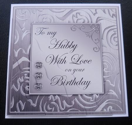 Elegant Metallic Birthday My Hubby Wavy Corner Side Stacker by Charlie Angel