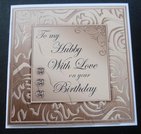 Elegant Metallic Birthday My Hubby Wavy Corner Side Stacker by Charlie Angel