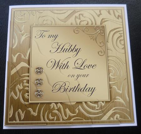 Elegant Metallic Birthday My Hubby Wavy Corner Side Stacker by Charlie Angel