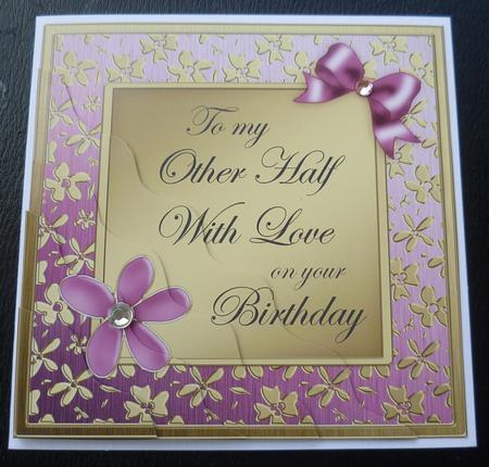 Floral Elegance Birthday My Other Half Wavy Corner Side Stac by Charlie Angel