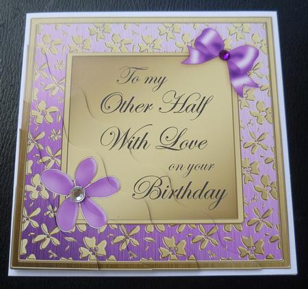 Floral Elegance Birthday My Other Half Wavy Corner Side Stac by Charlie Angel