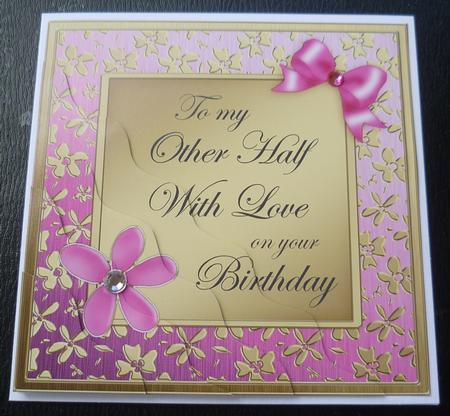 Floral Elegance Birthday My Other Half Wavy Corner Side Stac by Charlie Angel