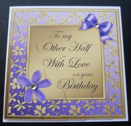 Floral Elegance Birthday My Other Half Wavy Corner Side Stac by Charlie Angel