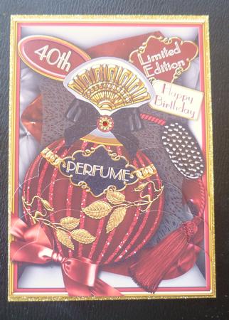 Burlesque Perfume 40th Birthday 7x5in Scallop Bottom Stacker by Charlie Angel