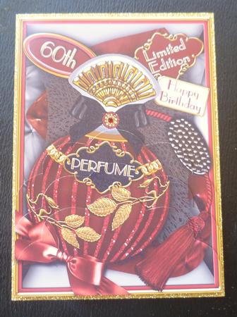 Burlesque Perfume 60th Birthday 7x5in Scallop Bottom Stacker by Charlie Angel