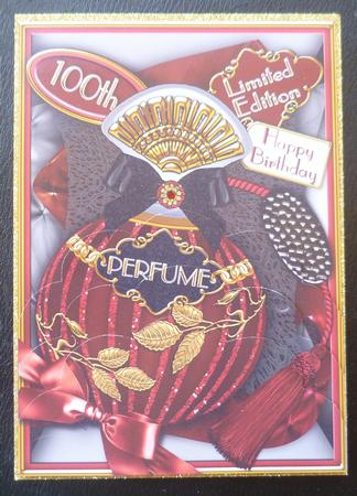Burlesque Perfume 100th Birthday 7x5 Scallop Bottom Stacker by Charlie Angel