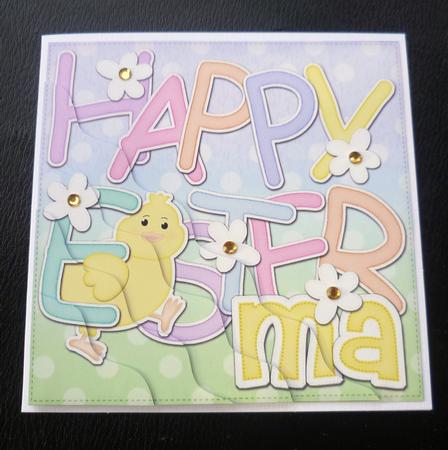 Happy Easter Ma Easter Chick Felties Wavy Corner by Charlie Angel
