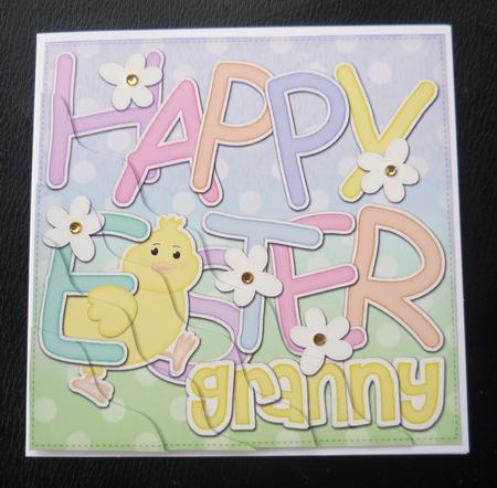 Happy Easter Granny Easter Chick Felties Wavy Corner by Charlie Angel