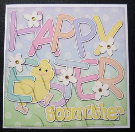 Happy Easter Godmother Easter Chick Felties Wavy Corner by Charlie Angel
