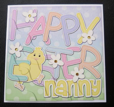 Happy Easter Nanny Easter Chick Felties Wavy Corner by Charlie Angel