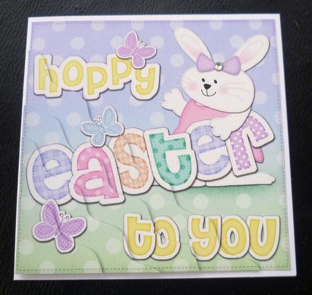 Hoppy Easter to You Easter Bunny Girl Felties Wavy Corner by Charlie Angel