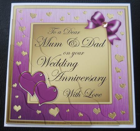 Mum and Dad Wedding Anniversary Wavy Corner by Charlie Angel