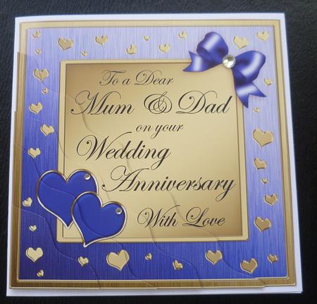 Mum and Dad Wedding Anniversary Wavy Corner by Charlie Angel