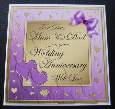 Mum and Dad Wedding Anniversary Wavy Corner by Charlie Angel
