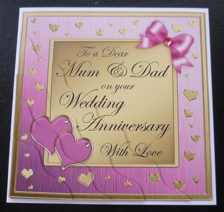 Mum and Dad Wedding Anniversary Wavy Corner by Charlie Angel