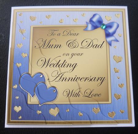 Mum and Dad Wedding Anniversary Wavy Corner by Charlie Angel