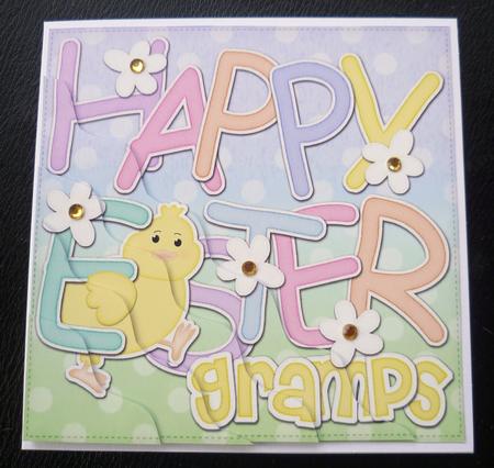 Happy Easter Gramps Easter Chick Felties Wavy Corner by Charlie Angel
