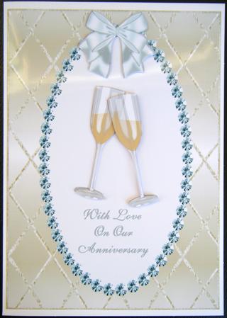 Champagne Glasses Card Front - Our Anniversary by Charlie Angel