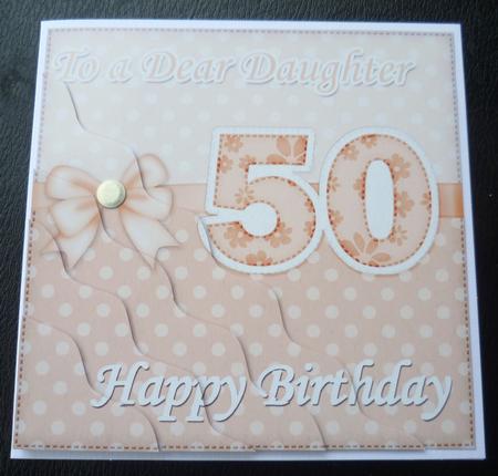 50th Birthday Daughter Felties Wavy Corner Side Stacker by Charlie Angel