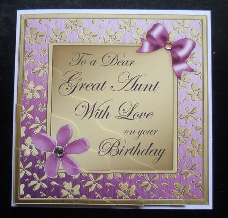 Floral Elegance Birthday Great Aunt Wavy Corner Stacker by Charlie Angel