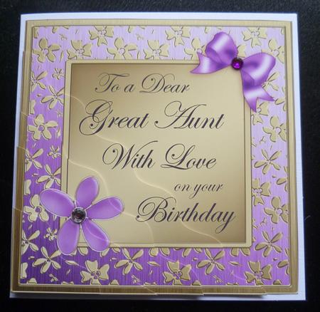 Floral Elegance Birthday Great Aunt Wavy Corner Stacker by Charlie Angel