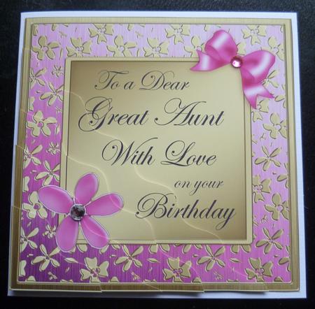 Floral Elegance Birthday Great Aunt Wavy Corner Stacker by Charlie Angel