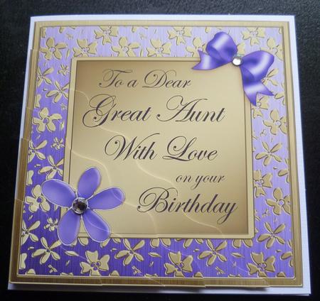 Floral Elegance Birthday Great Aunt Wavy Corner Stacker by Charlie Angel