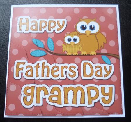 Owl Felties Grampy Fathers Day Wavy Corner Side Stacker by Charlie Angel
