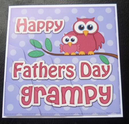 Owl Felties Grampy Fathers Day Wavy Corner Side Stacker by Charlie Angel