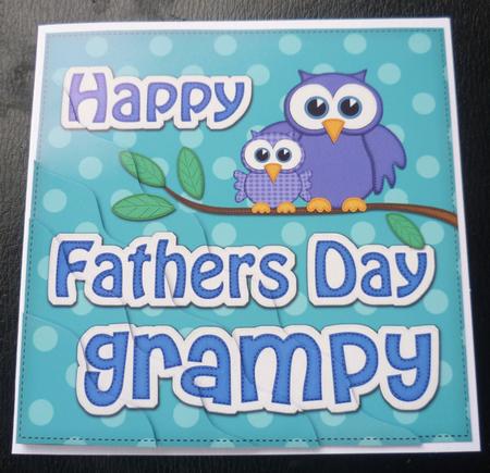 Owl Felties Grampy Fathers Day Wavy Corner Side Stacker by Charlie Angel