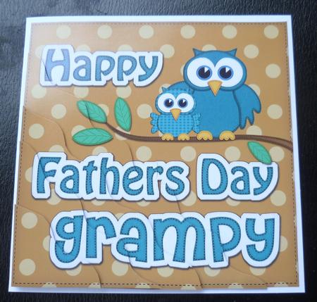Owl Felties Grampy Fathers Day Wavy Corner Side Stacker by Charlie Angel