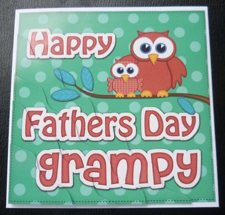 Owl Felties Grampy Fathers Day Wavy Corner Side Stacker by Charlie Angel